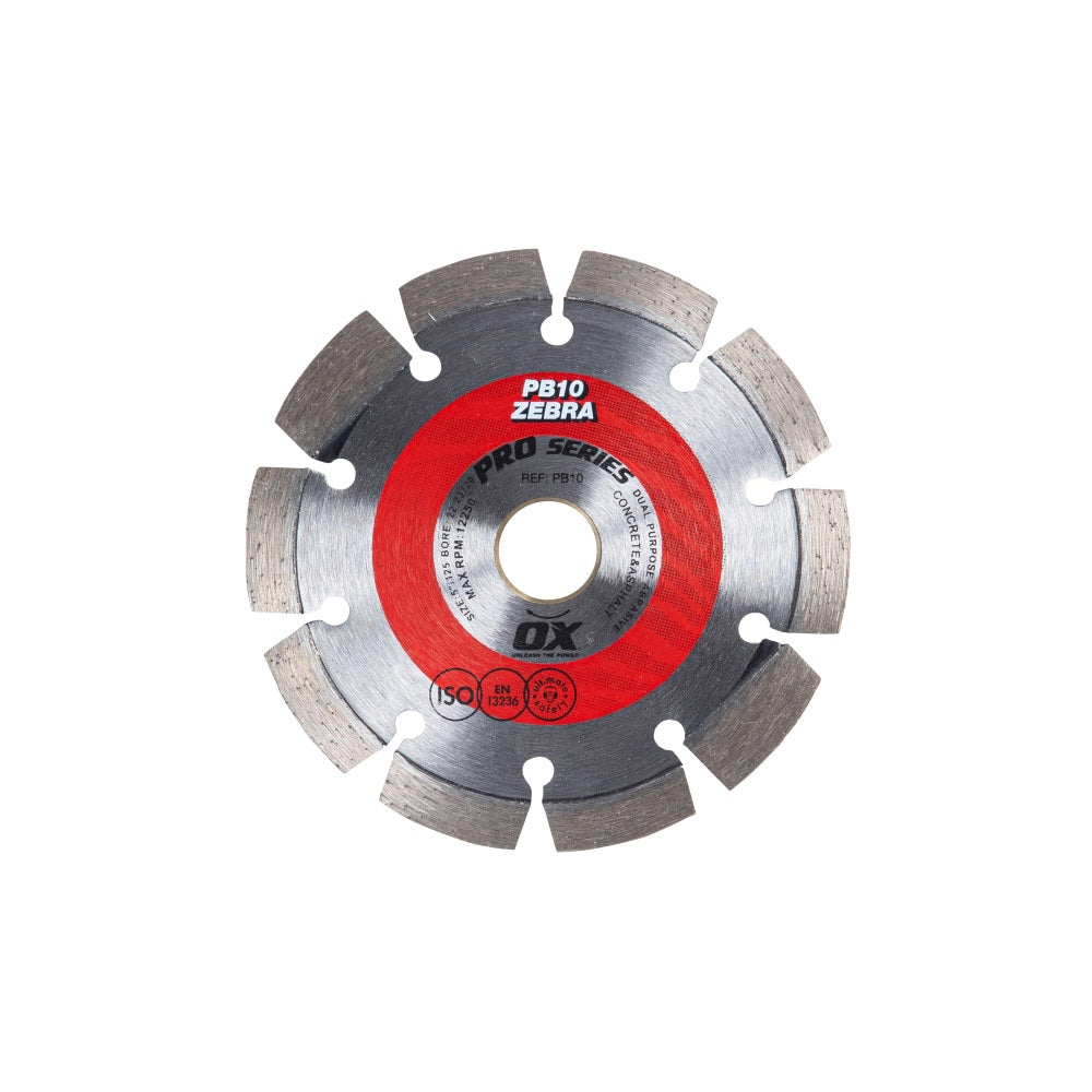 OX Tools - Professional PB10 5" Segmented Diamond Blade - Combination | OX-PB10-5