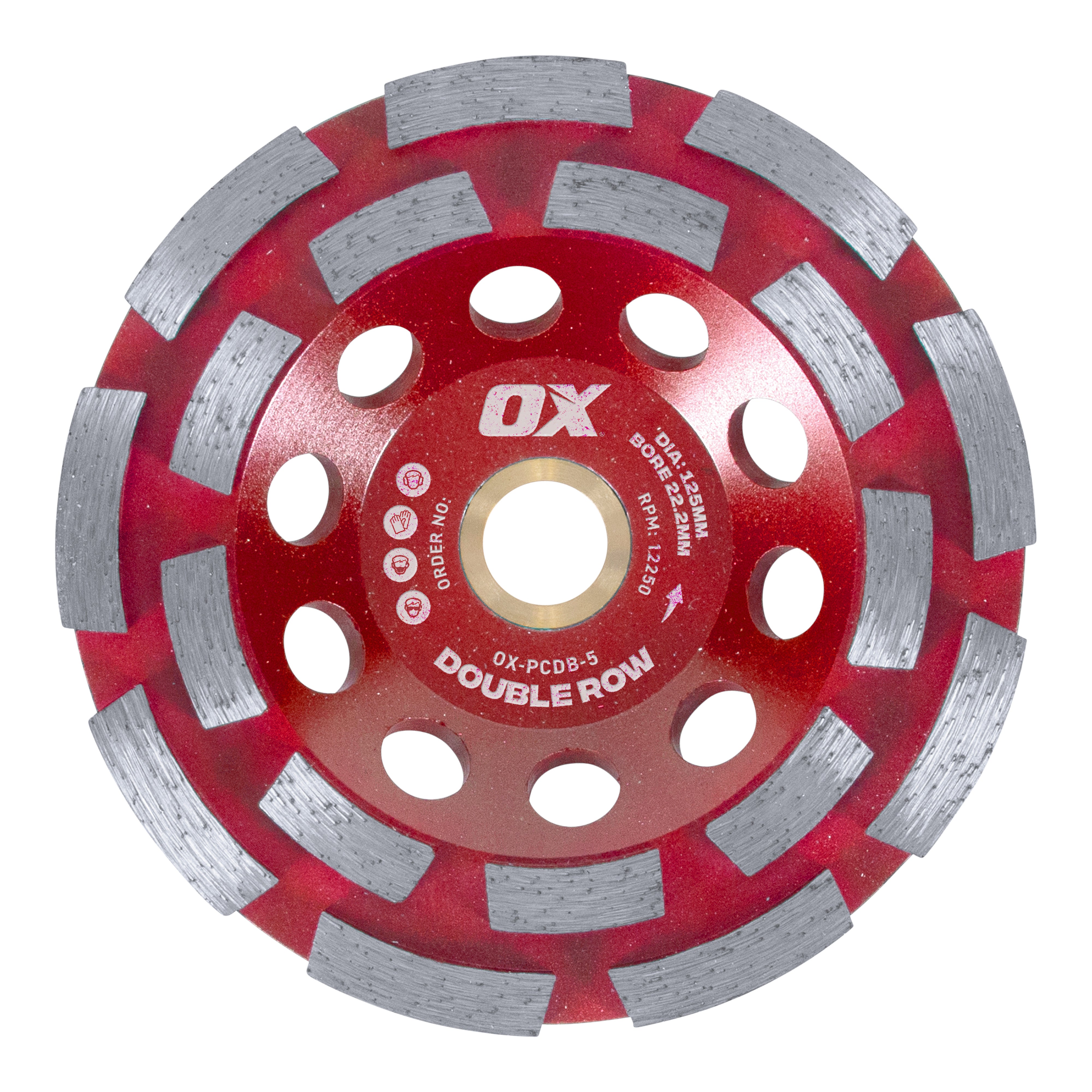 OX Tools - Pro 5" Double Row Cup Wheel - 22.2mm bore | OX-PCDB-5
