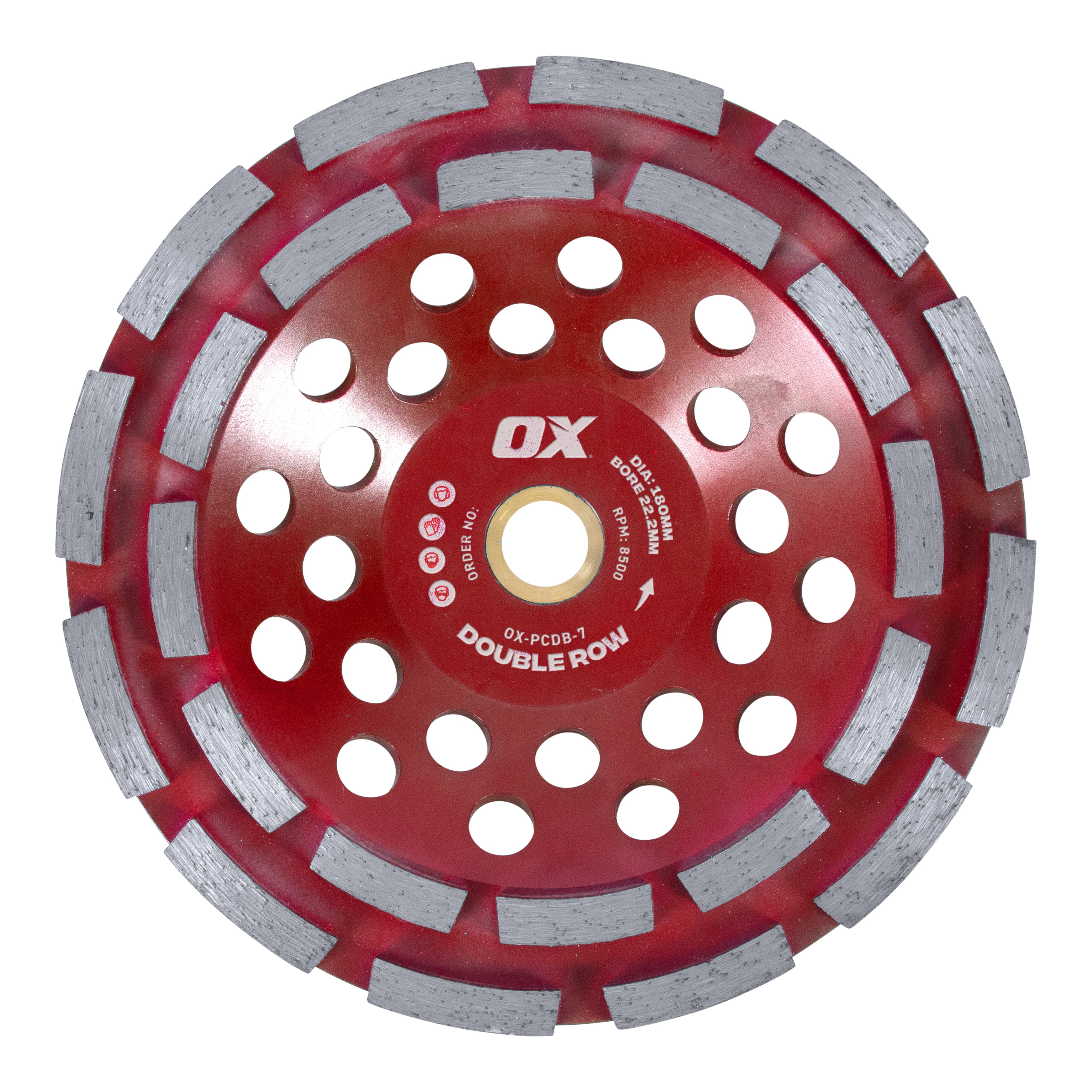 OX Tools - Pro 7" Double Row Cup Wheel - 22.2mm Bore | OX-PCDB-7