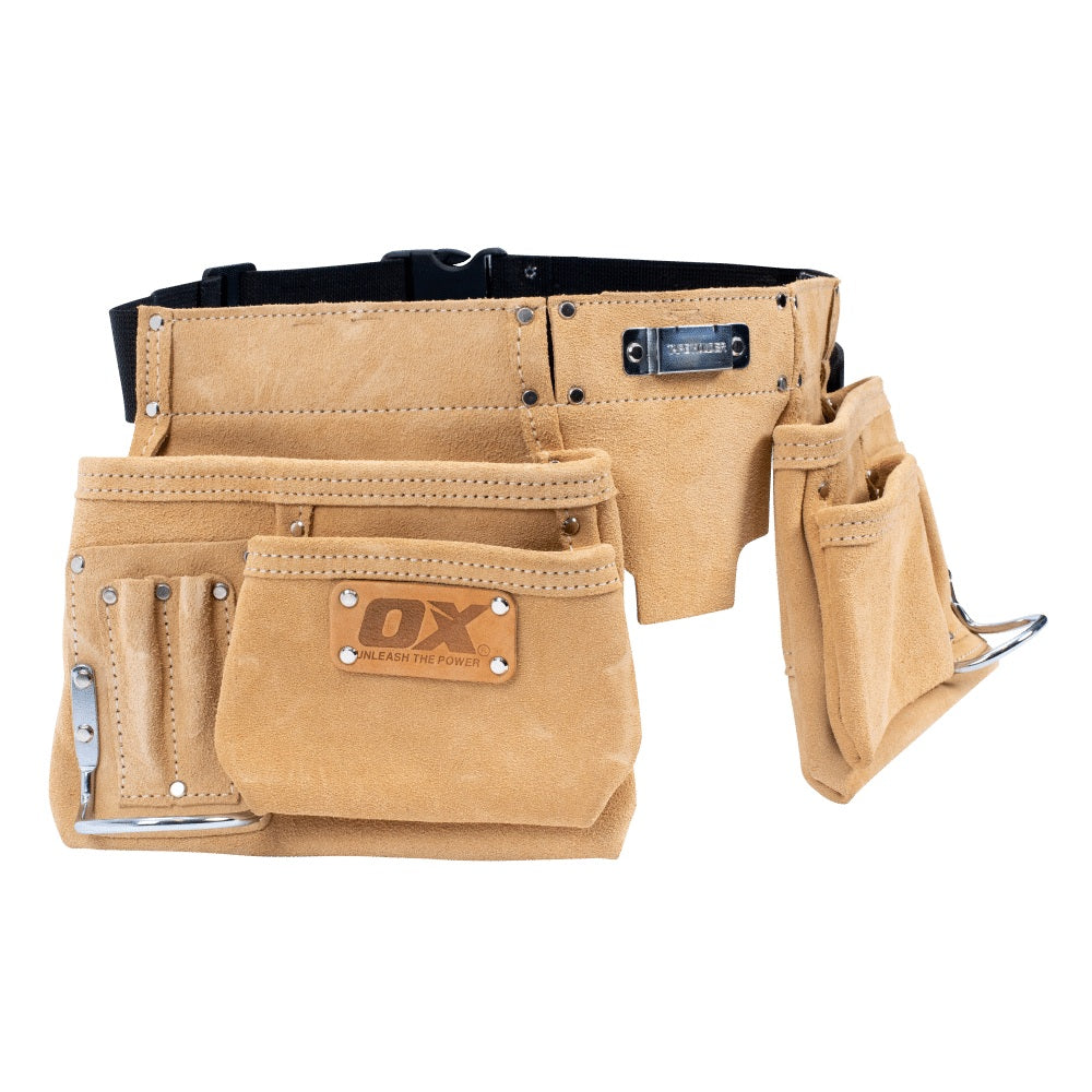 OX Tools - Trade Heavy Duty Suede Leather Double Pocket Tool Belt | OX-T265202