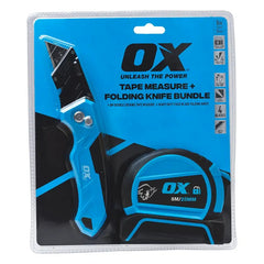 OX Tools Tape Measure & Folding Knife Set Precision & Durability | OX-T433901