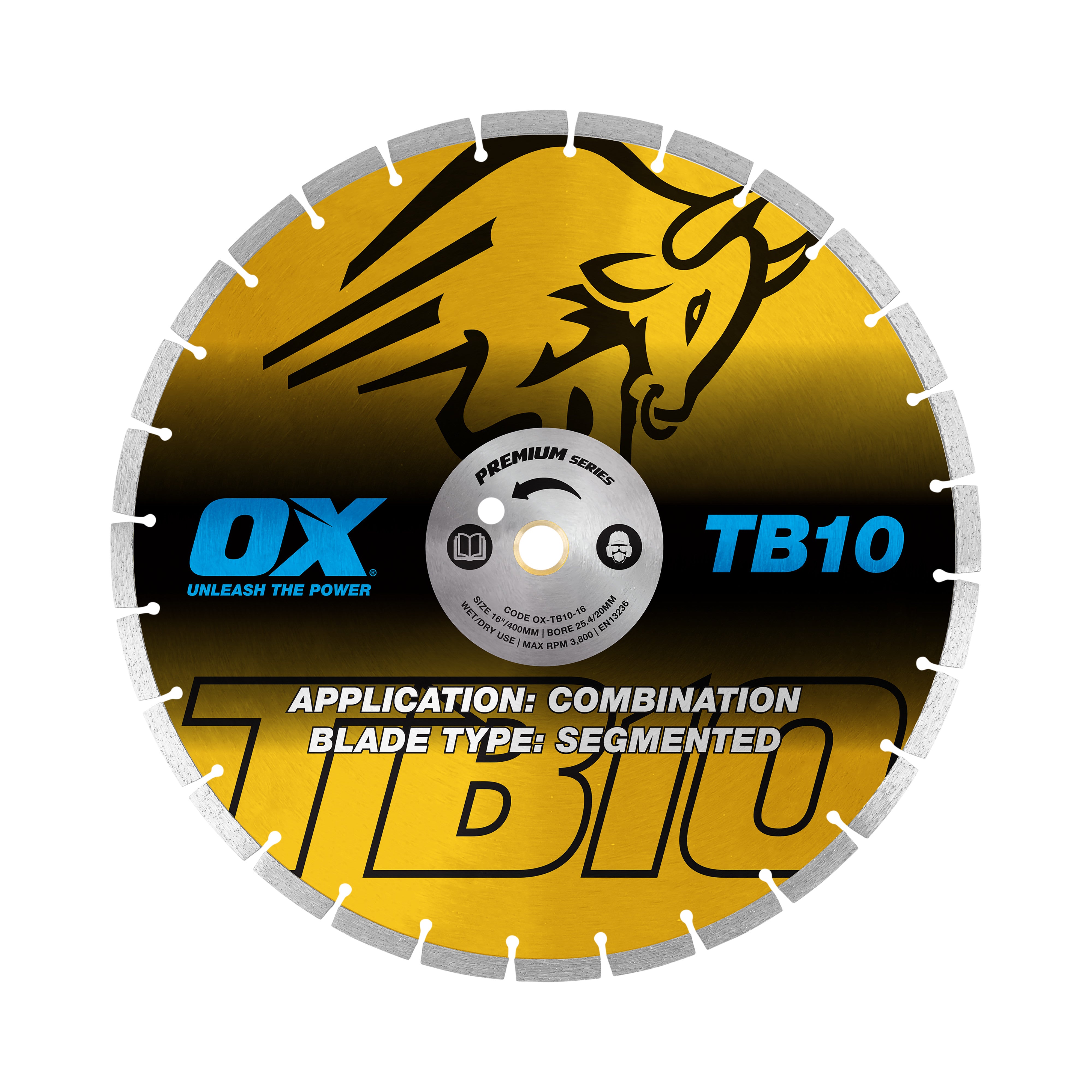 OX Tools - Premium Turbo Segmented Blade 400mm - Combination | OX-TB10-16