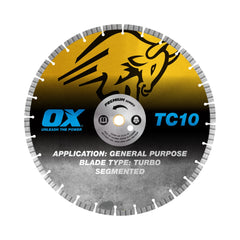 OX Tools - Premium Turbo Segmented Blade 400mm - Concrete/General Purpose | OX-TC10-16