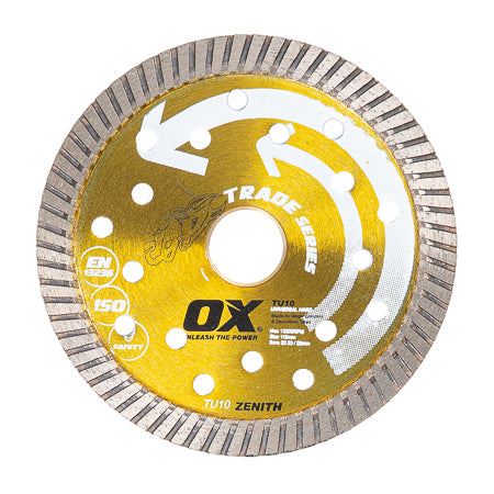 OX Tools - Premium Turbo Segmented Blade 115mm - Universal/Hard | OX-TU10-4.5