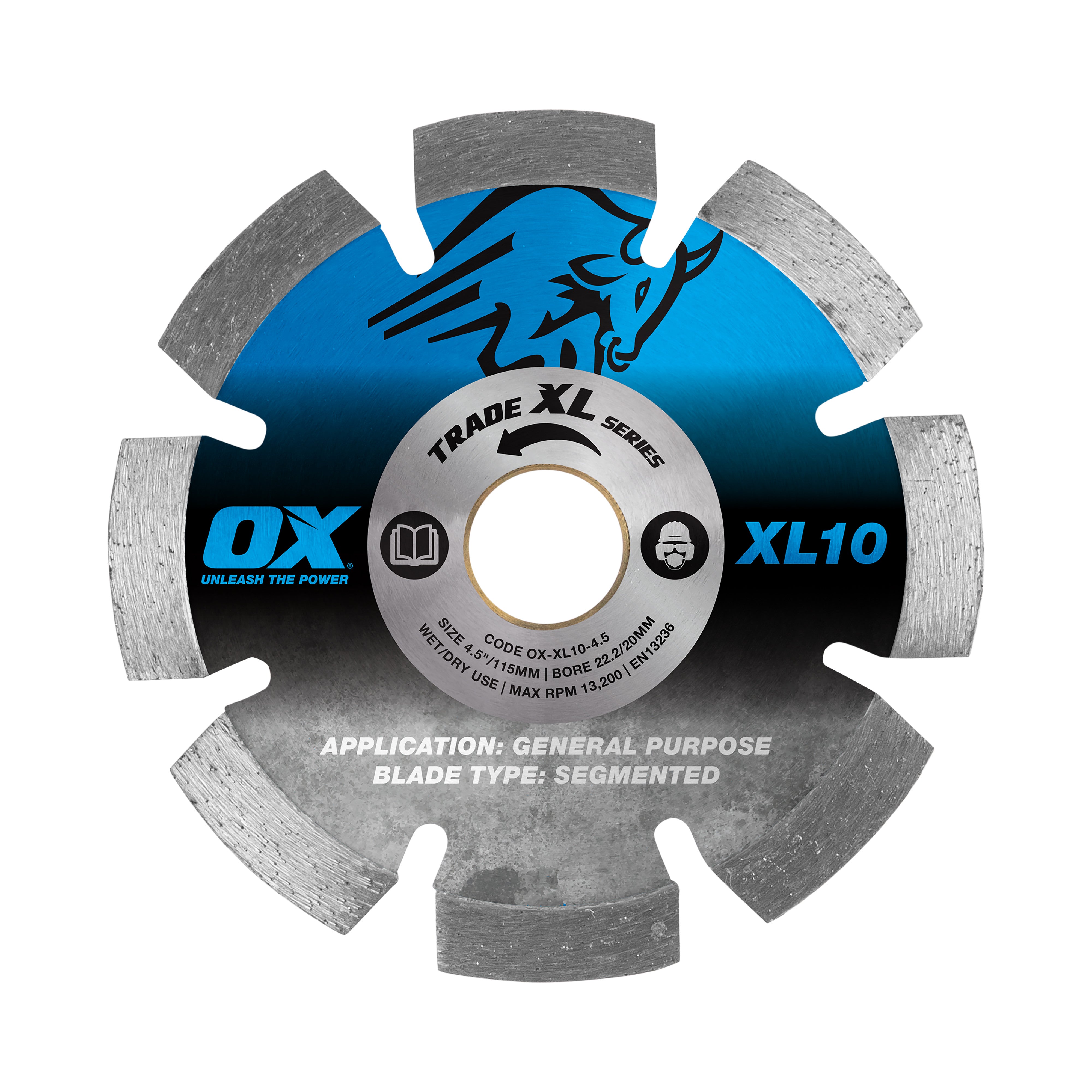 OX Tools - Trade XL-10 Segmented Diamond Blade - General Purpose - 4.5" | OX-XL10-4.5