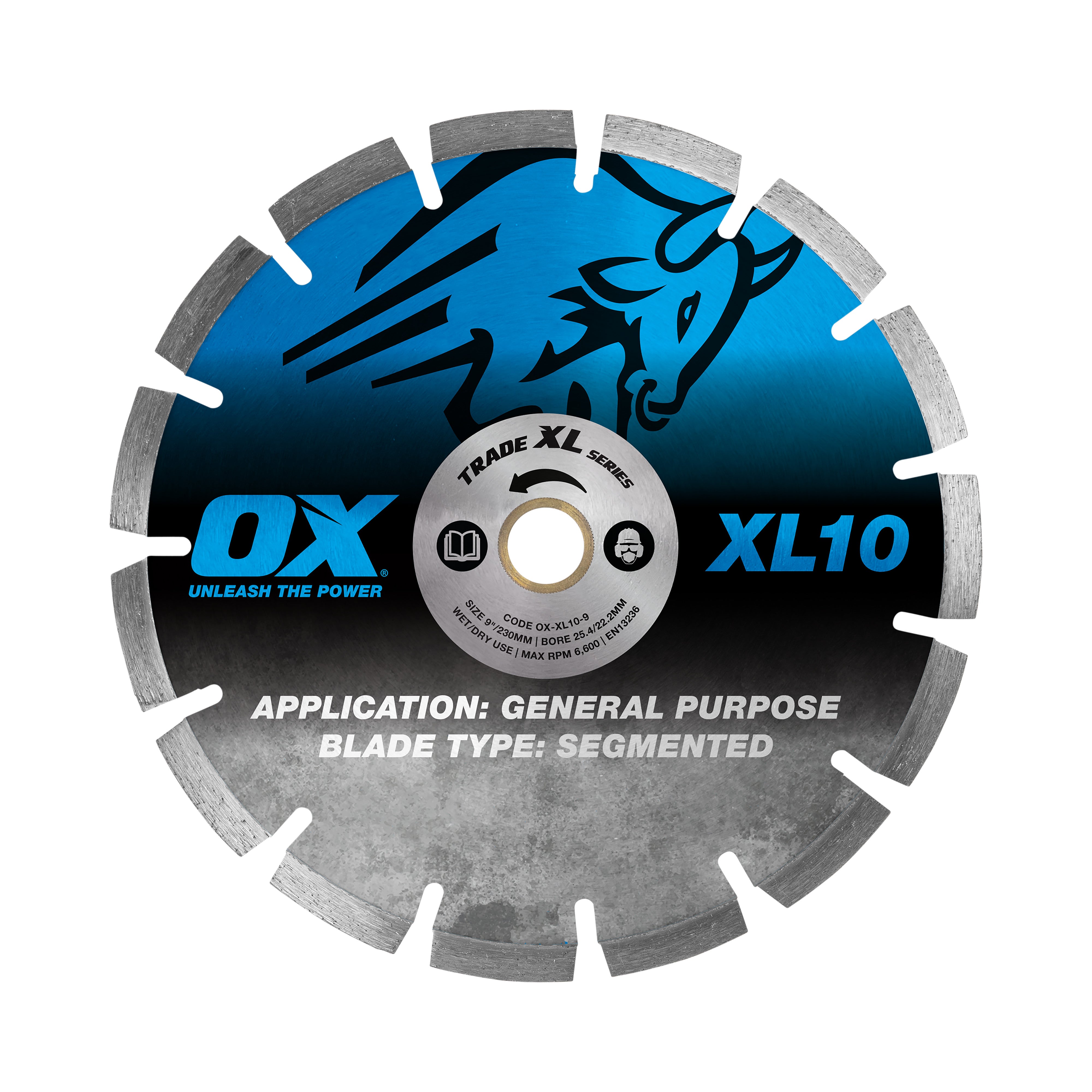 OX Tools - Trade XL-10 Segmented Diamond Blade - General Purpose - 9" | OX-XL10-9