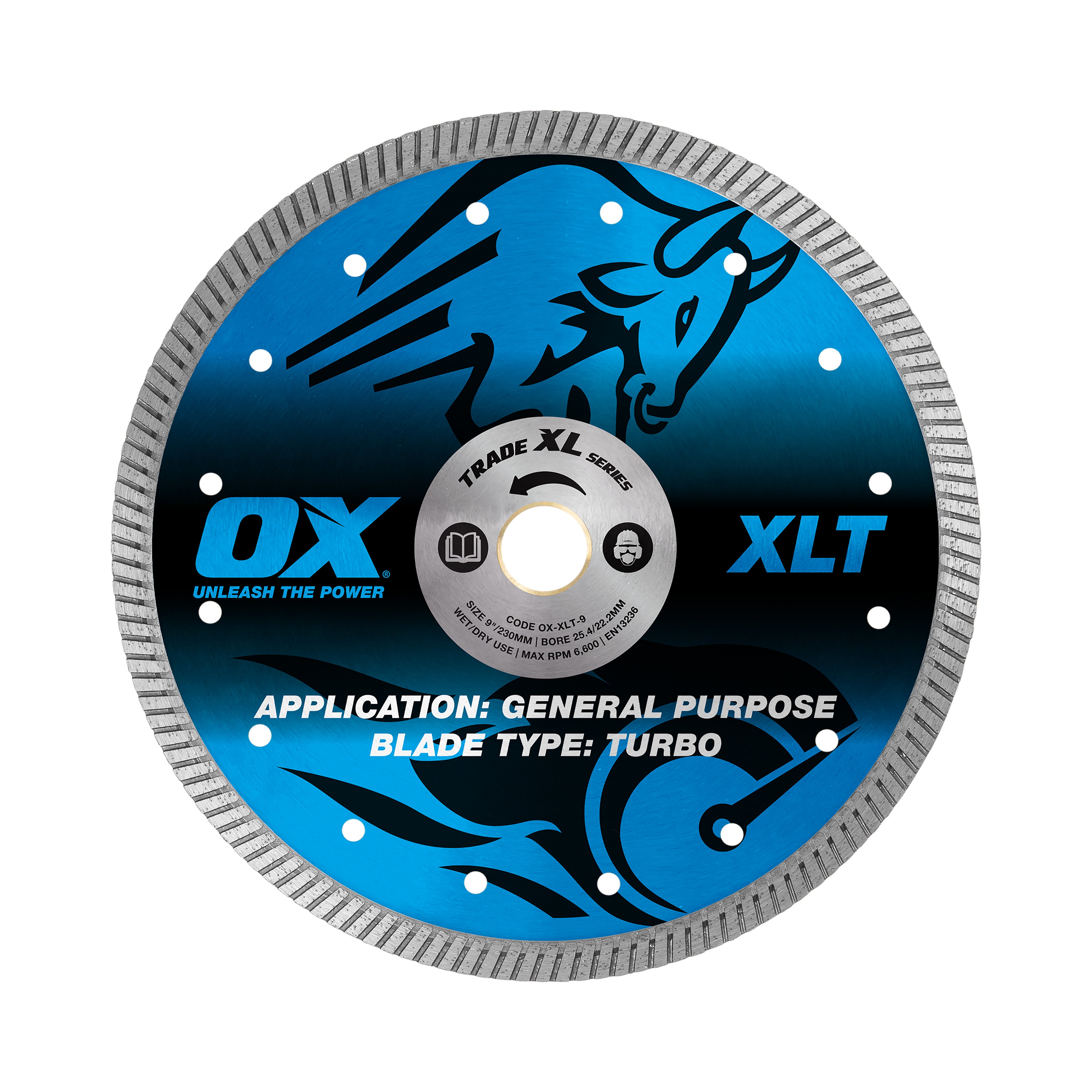 OX Tools - Trade XL Turbo Diamond Blade 230mm - General Purpose | OX-XLT-9