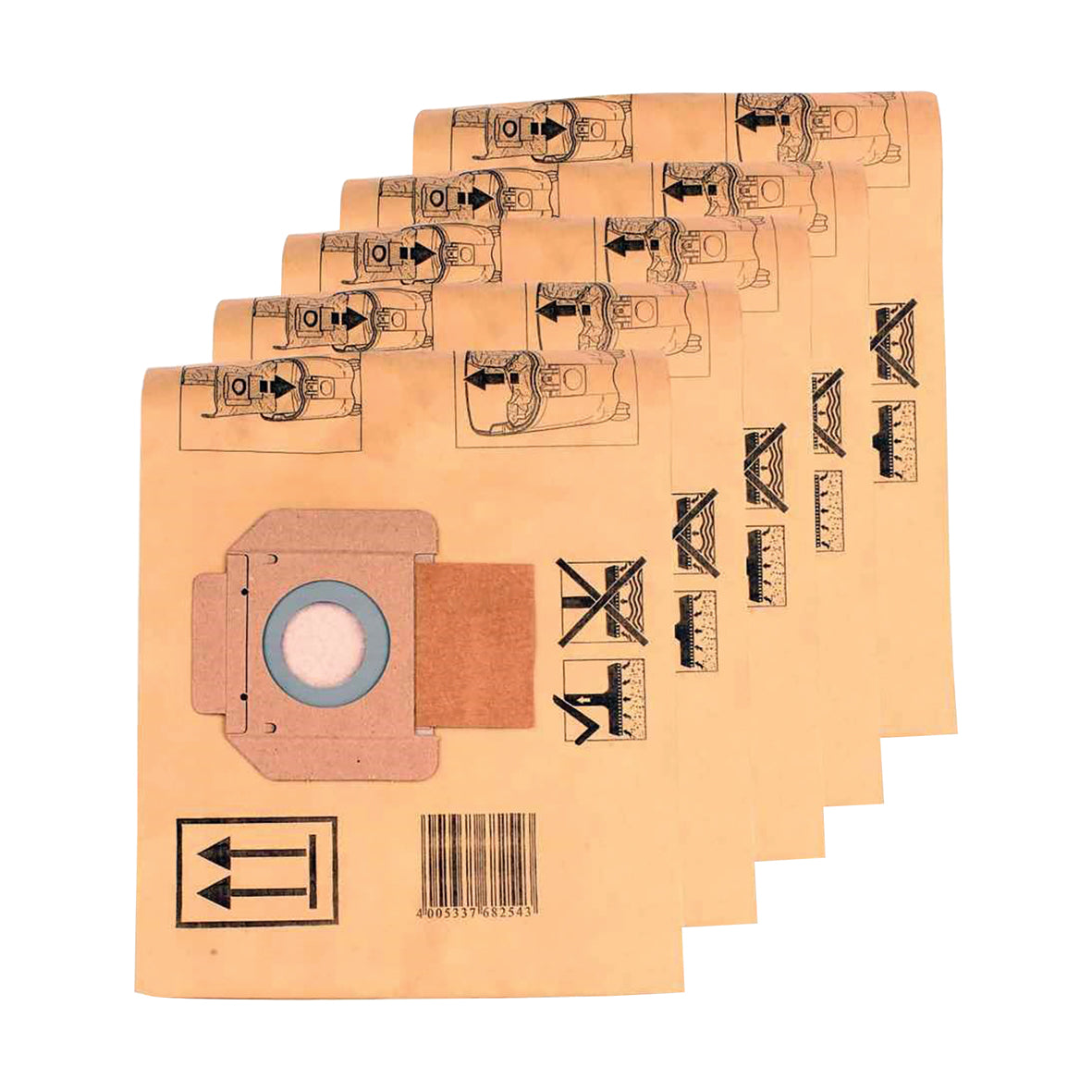 Makita Dust Ex & Vacuum Paper Filter Bag Set - 5Pk446L / Vc2010L / Vc3012L/M | SKU P-70194