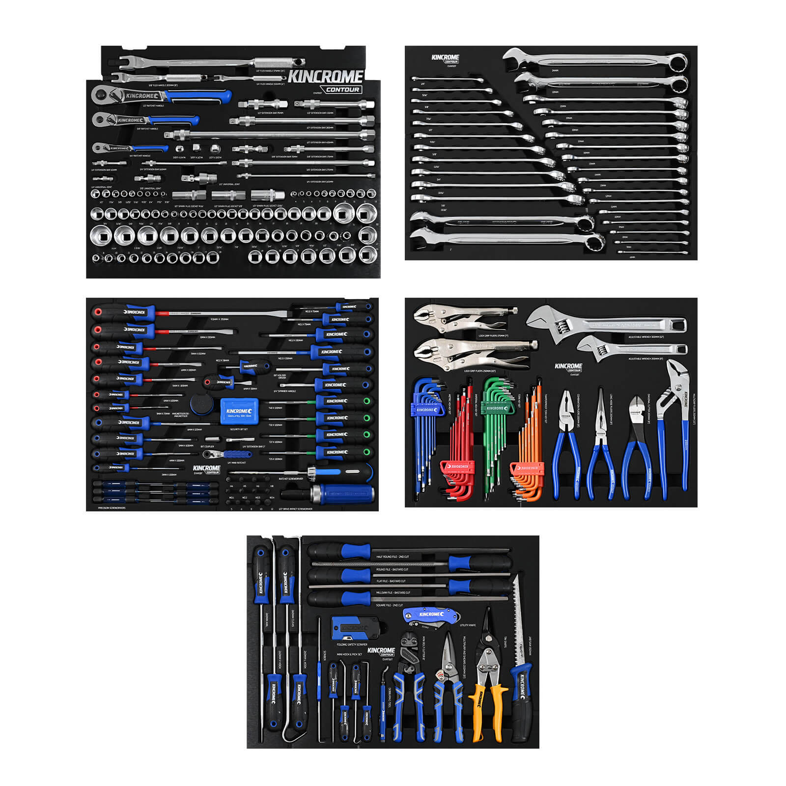 Kincrome CONTOUR® Chest Tool Kit 286 Piece 5 Drawer (29") | P1820