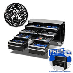 Kincrome CONTOUR® Trolley Tool Kit 454 Piece 12 Drawer (60") Black | P1825B