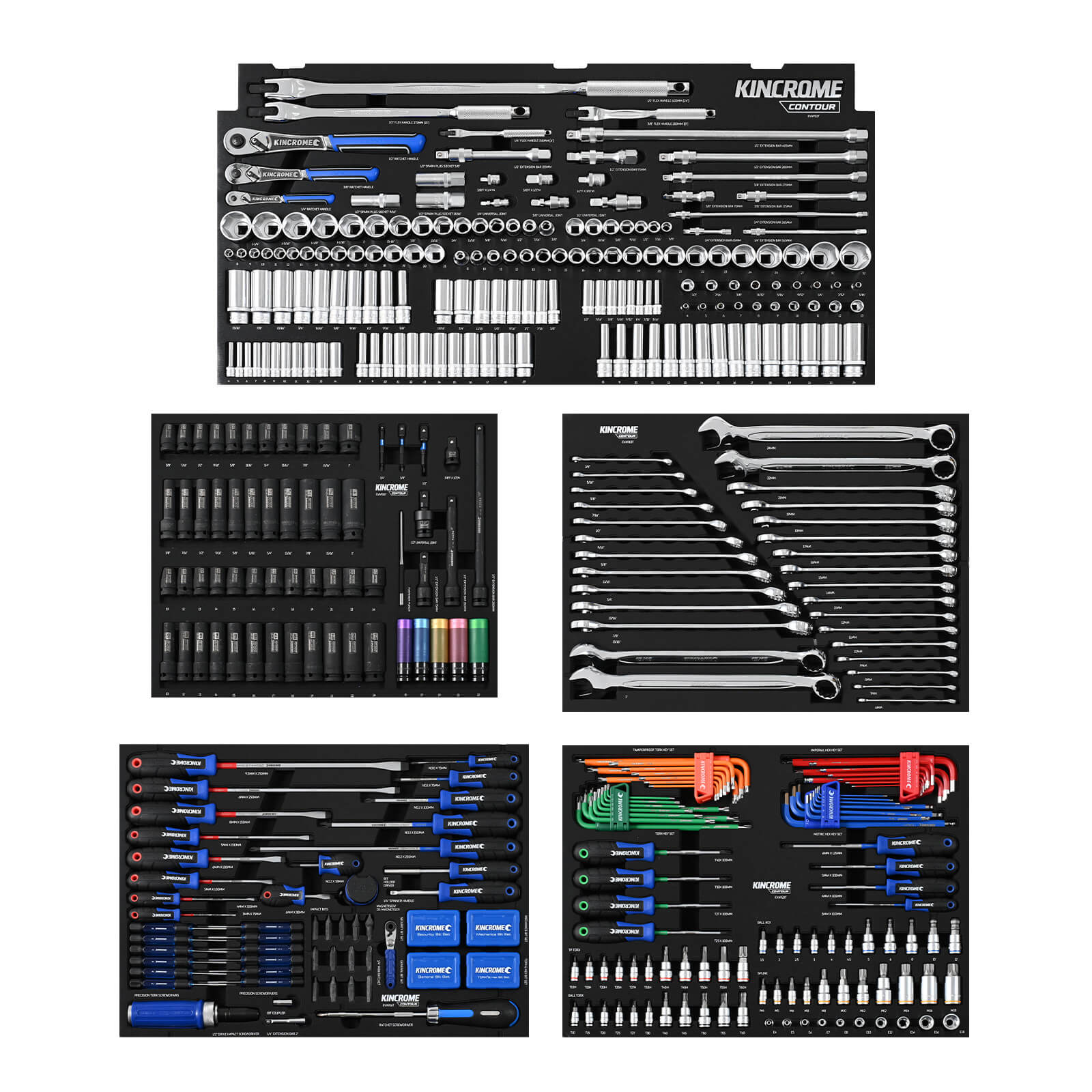Kincrome CONTOUR® Workshop Tool Kit 595 Piece 17 Drawer (42”) Black | P1826B