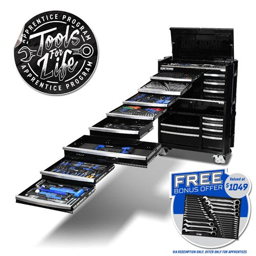 Kincrome CONTOUR® Workshop Tool Kit 595 Piece 17 Drawer (42”) Black | P1826B