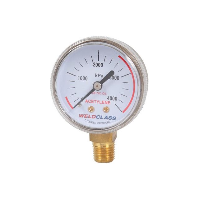 Weldclass - Regulator Gauge Acetylene High / Bottle Pressure 0-4,000Kpa | P4-HPACG