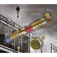 ICCONS® - Heavy Duty Brace Anchor M14 X 115.0 mm (Compliant With As3850:1:2015) | PBA20115 75 pcs