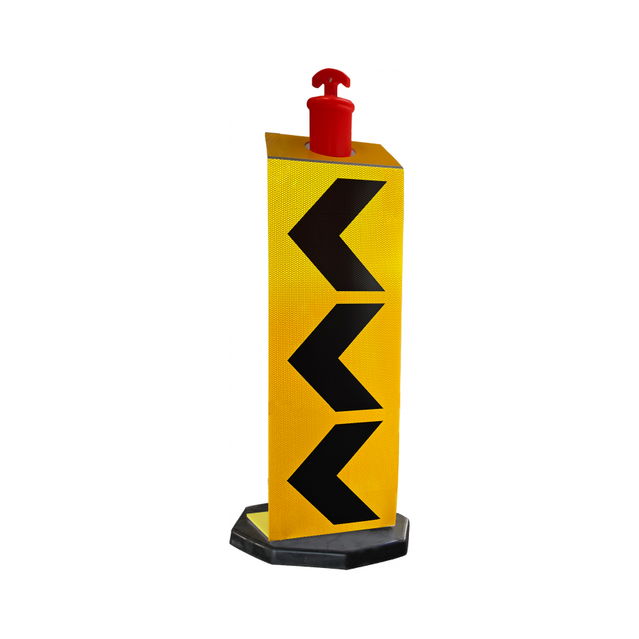 Uniform Safety Signs - 1200x300mm - Corflute - Bollard Sign - Chevron Left Arrow - Class 1 Reflective | PBC01-CL
