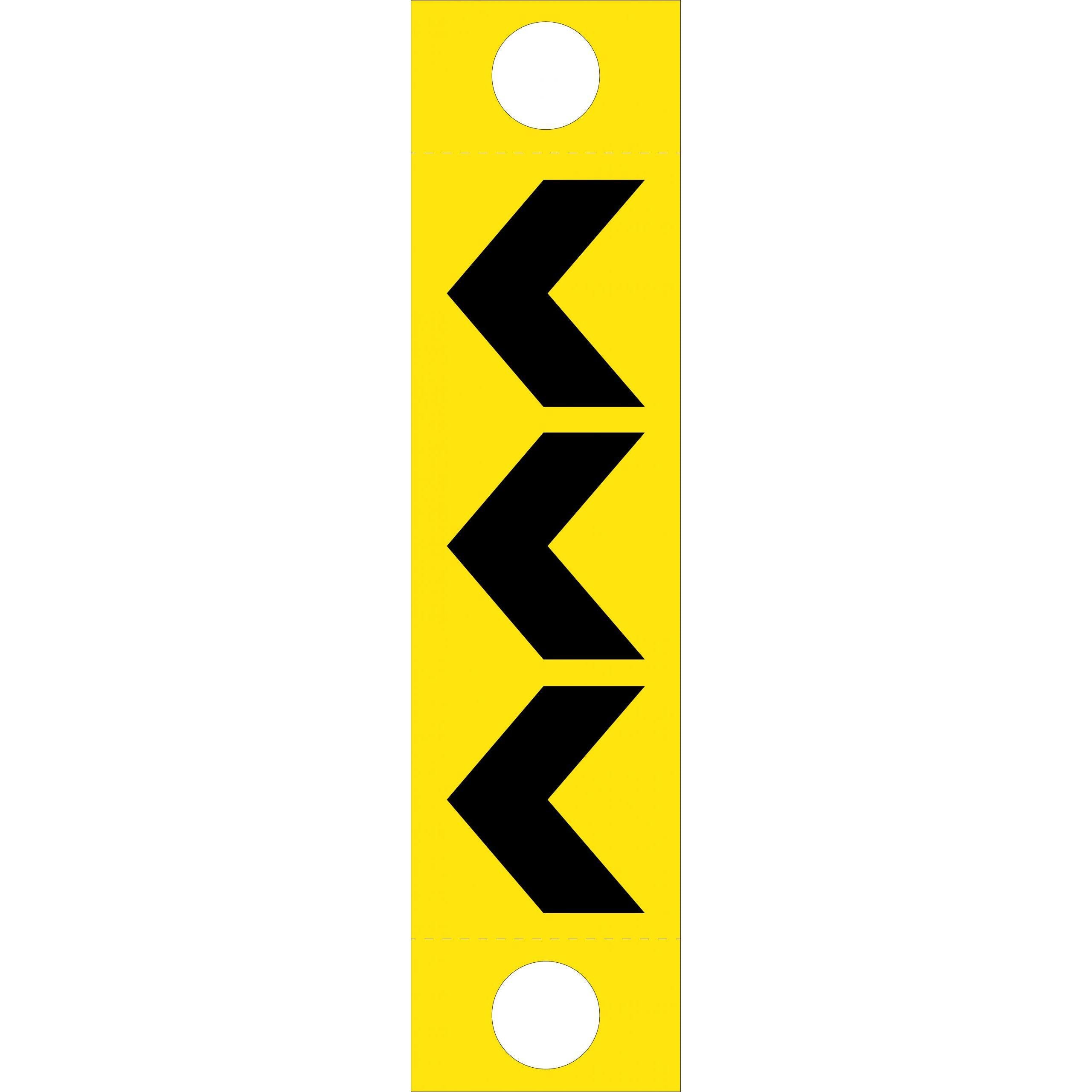 Uniform Safety Signs - 1200x300mm - Corflute - Bollard Sign - Chevron Left Arrow (Sign Only) | PBC01