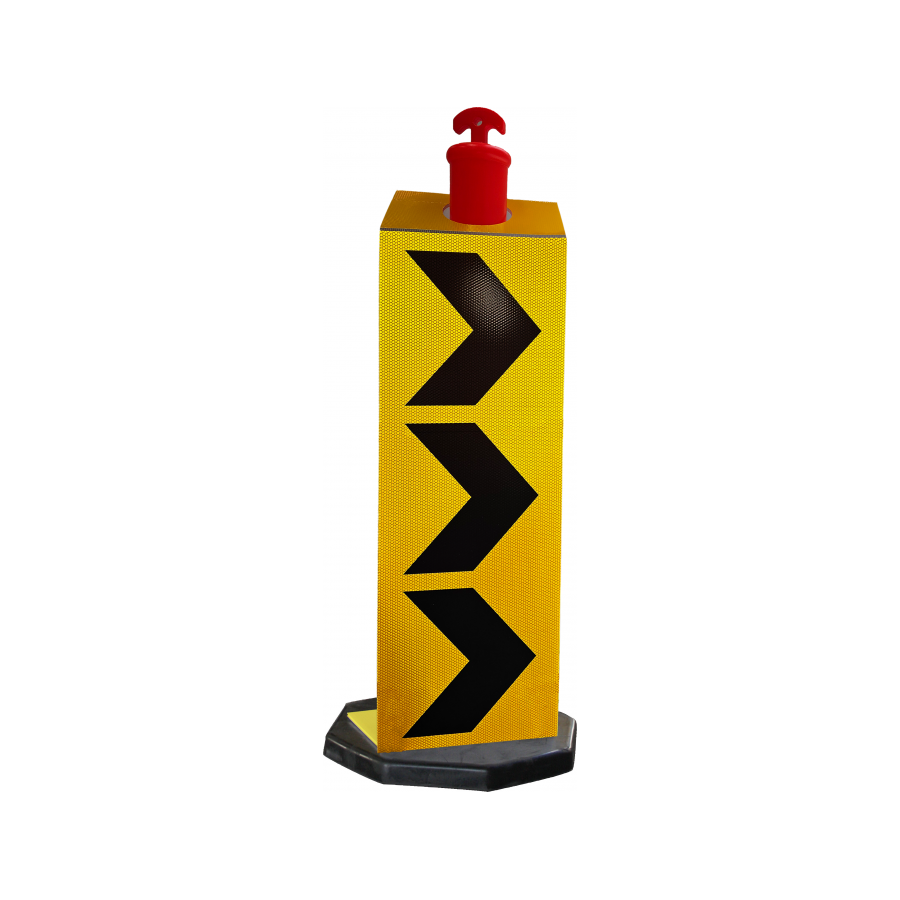 Uniform Safety Signs - 1200x300mm - Corflute - Bollard Sign - Chevron Right Arrow - Class 1 Reflective | PBC02-CL