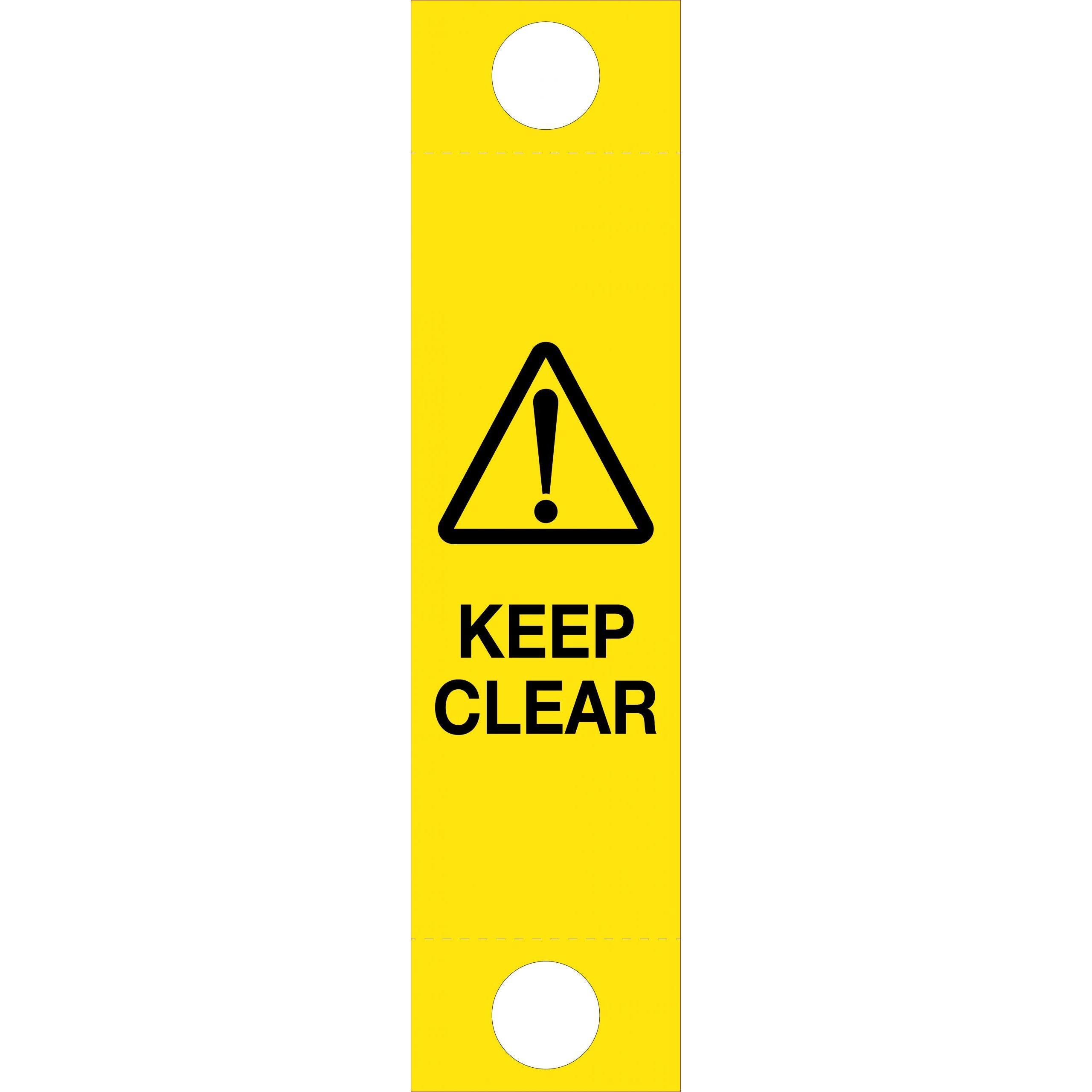 Uniform Safety Signs - 1200x300mm - Corflute - Bollard Sign - Keep Clear (Sign Only) | PBC04
