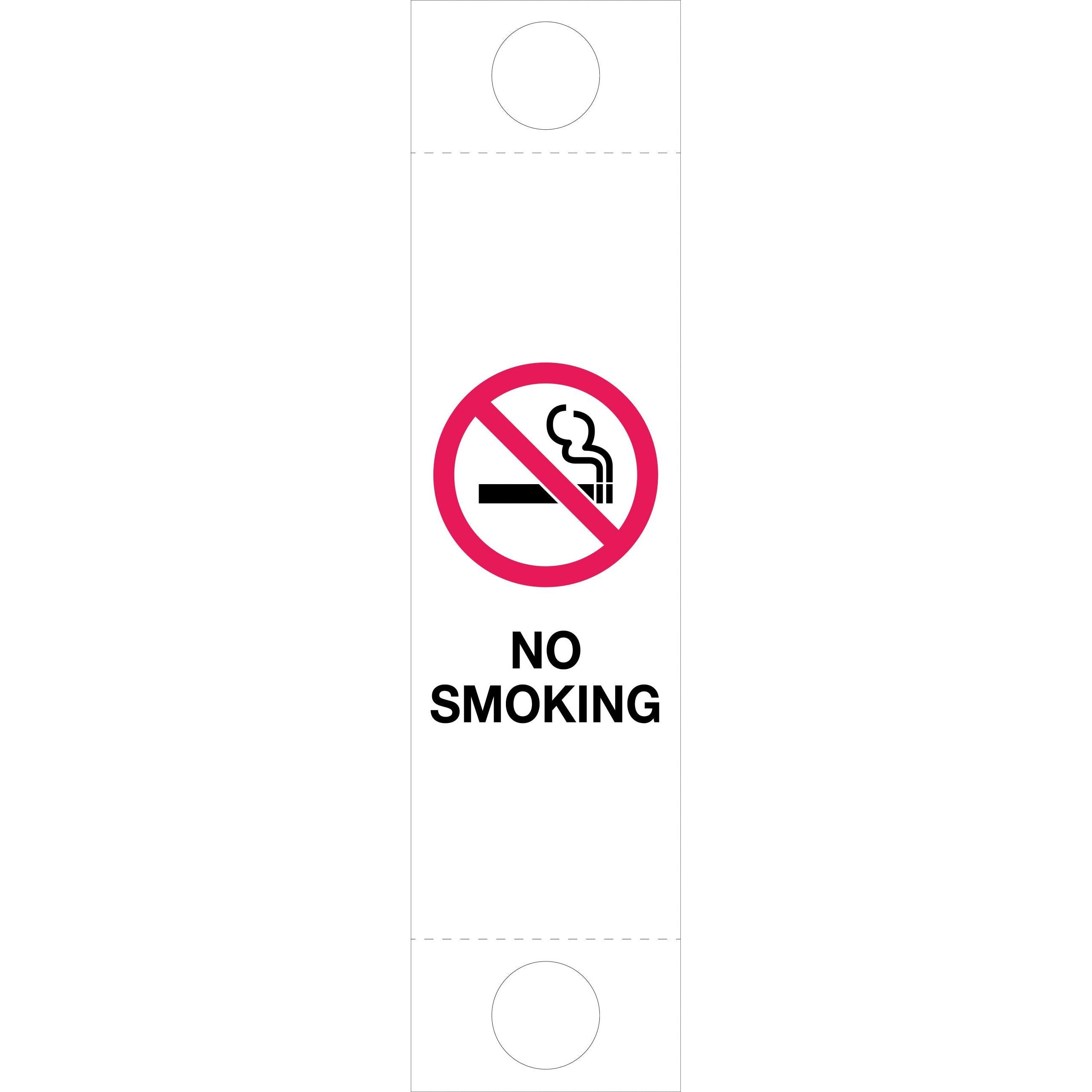 Uniform Safety Signs - 1200x300mm - Corflute - Bollard Sign - No Smoking (Sign Only) | PBC06