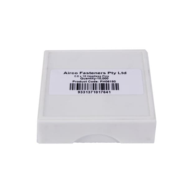 Airco -  0.6 X 18Mm Headless Pins 23 Gauge. Box Qty: 10000 | PH06180