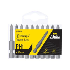 Alpha-Ph1 X 50Mm Power Bits - Handipack (X10)