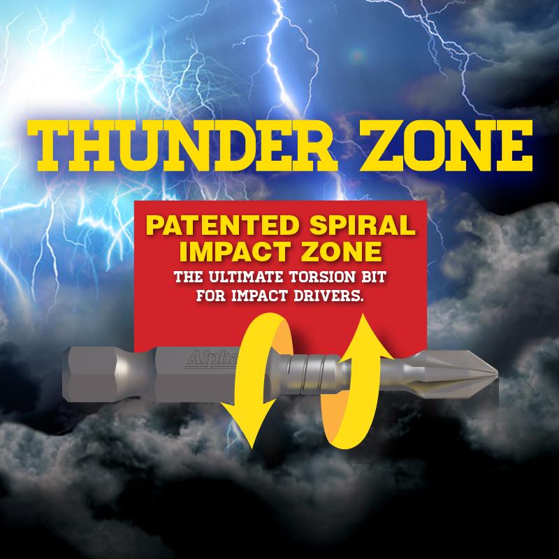 Alpha Thunderzone X 50mm Impact Power Bit (Pkt 10)