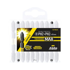 Alpha-Thundermax Ph2 X 65Mm Impact Power Bit D/Ended Handipack (X10)