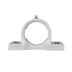 Finer Power Transmissions - Bearing NBR White Thermoplastic Pillow Block Housing w/ End Cap | PL-P207/ECO