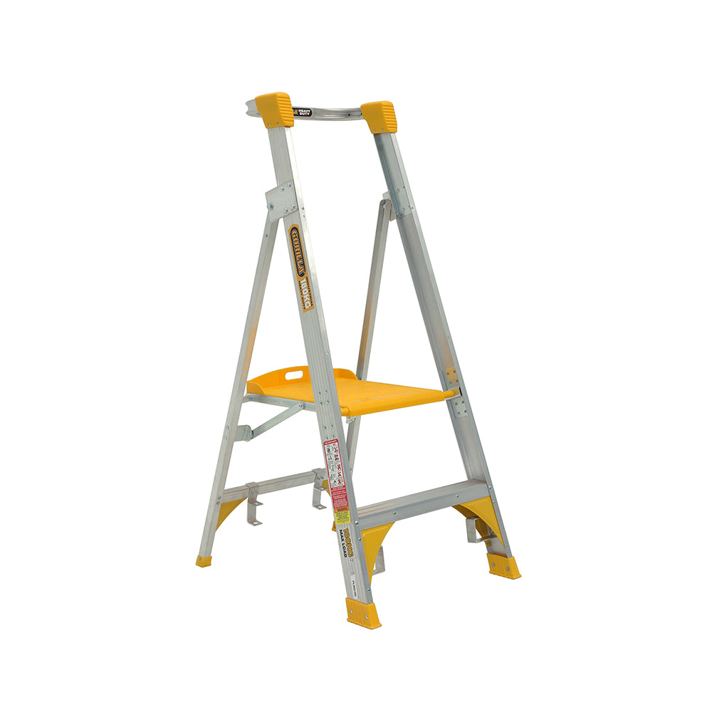 Gorilla - Platform ladder Aluminium 0.6m (2ft) Aluminium 180kg Heavy Duty Industrial | PL002-HD