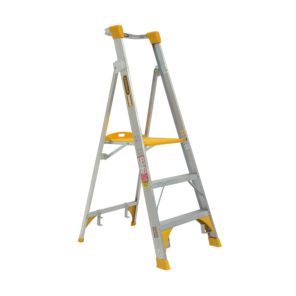 Gorilla - Platform ladder Aluminium 0.9m (3ft) Aluminium 180kg Heavy Duty Industrial | PL003-HD