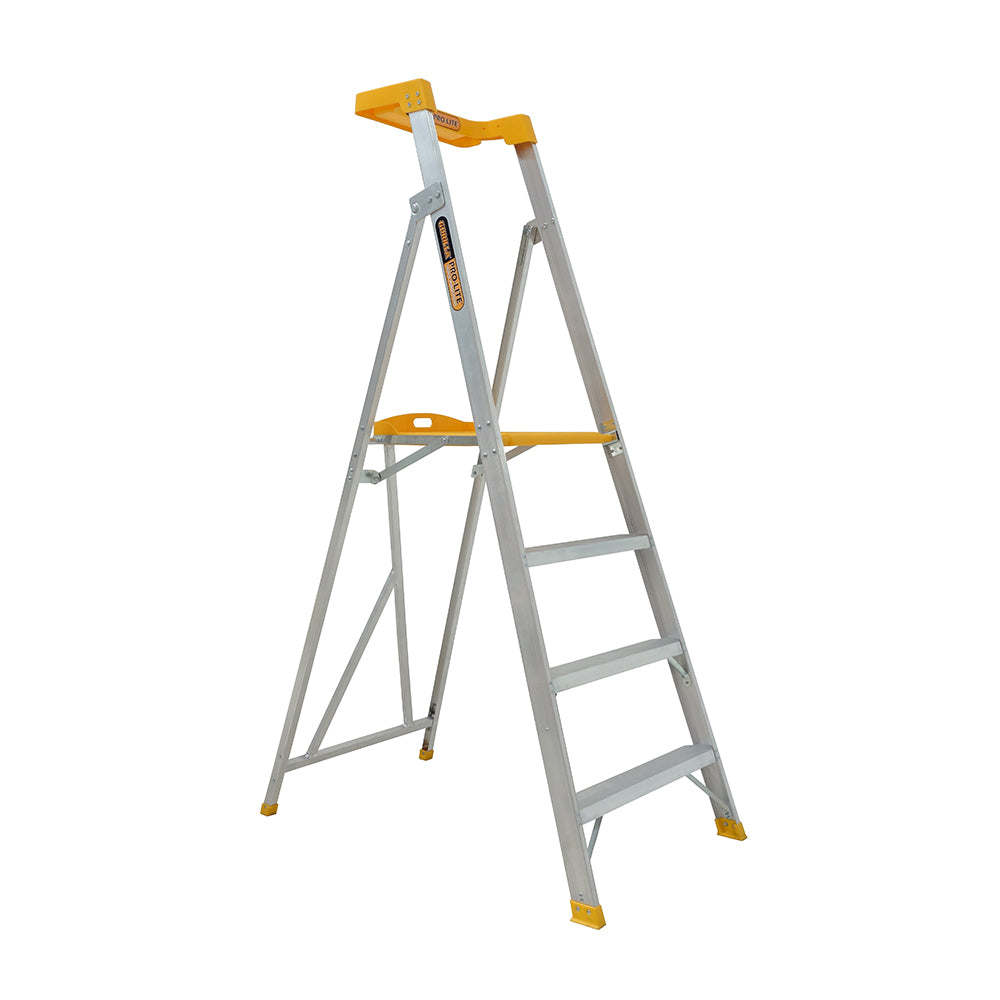 Gorilla - Platform ladder 4 Step (1.14m) Pro-Lite Aluminium 150kg Industrial | PL004-PRO