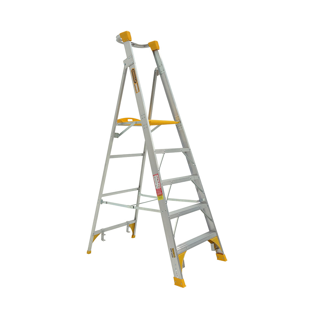 Gorilla - Platform ladder Aluminium 1.5m (5ft) Aluminium 180kg Heavy Duty Industrial | PL005-HD