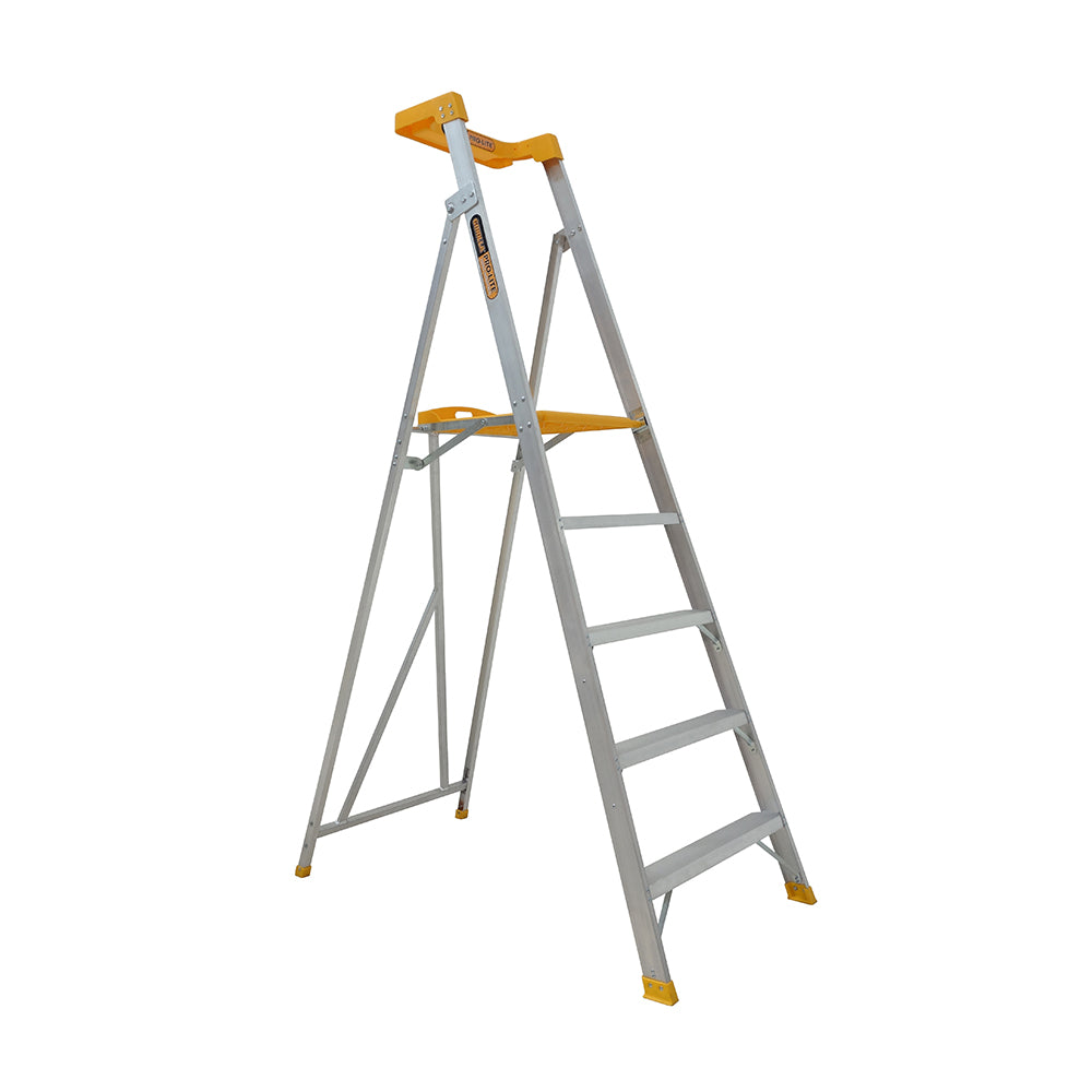 Gorilla - Platform ladder 5 Step (1.45m) Pro-Lite Aluminium 150kg Industrial | PL005-PRO
