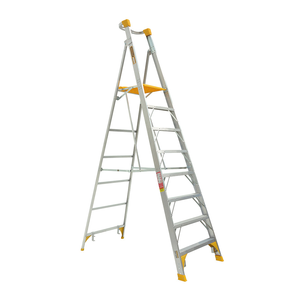 Gorilla - Platform ladder Aluminium 2.4m (8ft) Aluminium 180kg Heavy Duty Industrial | PL008-HD