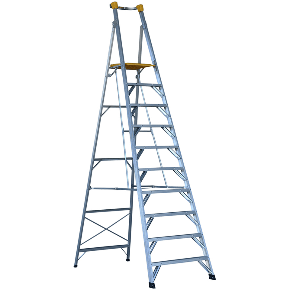 Gorilla - Platform ladder Aluminium 3.0m (10ft) Aluminium 180kg Heavy Duty Industrial | PL010-HD