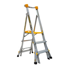 Gorilla - Adjustable height platform ladder 0.9m - 1.2m (3-4ft) Aluminium Heavy Duty 180kg Industrial | PL0304-HD