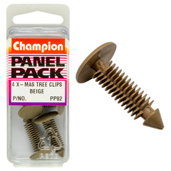 Champion - Xmas Tree Clips - Colour:beige - Length:22mm - Stem Dia: 6.8mm - hole:6.6 - 8mm - head:16mm | PP02