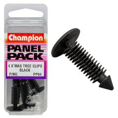 Champion - Xmas Tree Clips - Colour:black - Length:27mm - Stem Dia: 6.8mm - head:16mm | PP04