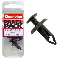 Champion - Scrivets - Colour:black - Length:18mm - hole:6mm - head:15mm | PP08