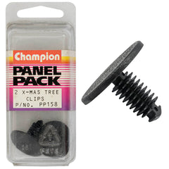 Champion - Xmas Tree Clips - Colour: Black - Length: 21mm - Stem Dia: 8mm - Head: 25mm | PP158