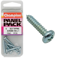 Champion - SELF TAPP SCREWS-PAN-PHILLIPS-4.8x25mm-ZINC PLATED | PP26