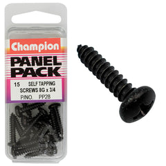 Champion - SELF TAPP SCREWS-PAN-PHILLIPS-4.2x19mm-BLACK | PP28