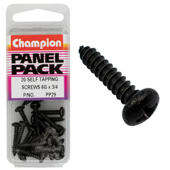 Champion - SELF TAPP SCREWS-PAN-PHILLIPS-3.5x19mm-BLACK | PP29