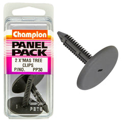Champion - Xmas Tree Clips - Colour:grey - Length:39.5mm - Stem Dia: 7.5mm - head:34.2mm | PP30