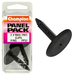 Champion - Xmas Tree Clips - Colour:black - Length:39.5mm - Stem Dia: 7.5mm - head:34.2mm | PP31