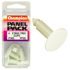 Champion - Xmas Tree Clips - Colour:white - Length:27mm - Stem Dia: 7.6mm - head:20.4mm | PP33