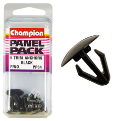 Champion - Trim Anchors - Colour:black - Length:15mm - hole:8mm - head:18mm | PP34