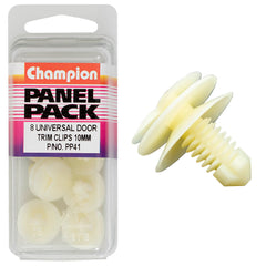 Champion - Door Panel Clips - Colour:clear - Length:12mm - Stem Dia: 8mm - Top Head:17.4mm Bottom Head: 19mm | PP41