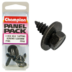 Champion - SELF TAPP SCREWS-SEMS-HEX COMBO DRIVE-FLAT WASHER-5.5x19mm | PP48