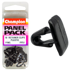 Champion - Retainer Clips - Colour:black - Length:11mm - Stem Dia: 7mm - Head: 9 x 13mm | PP51